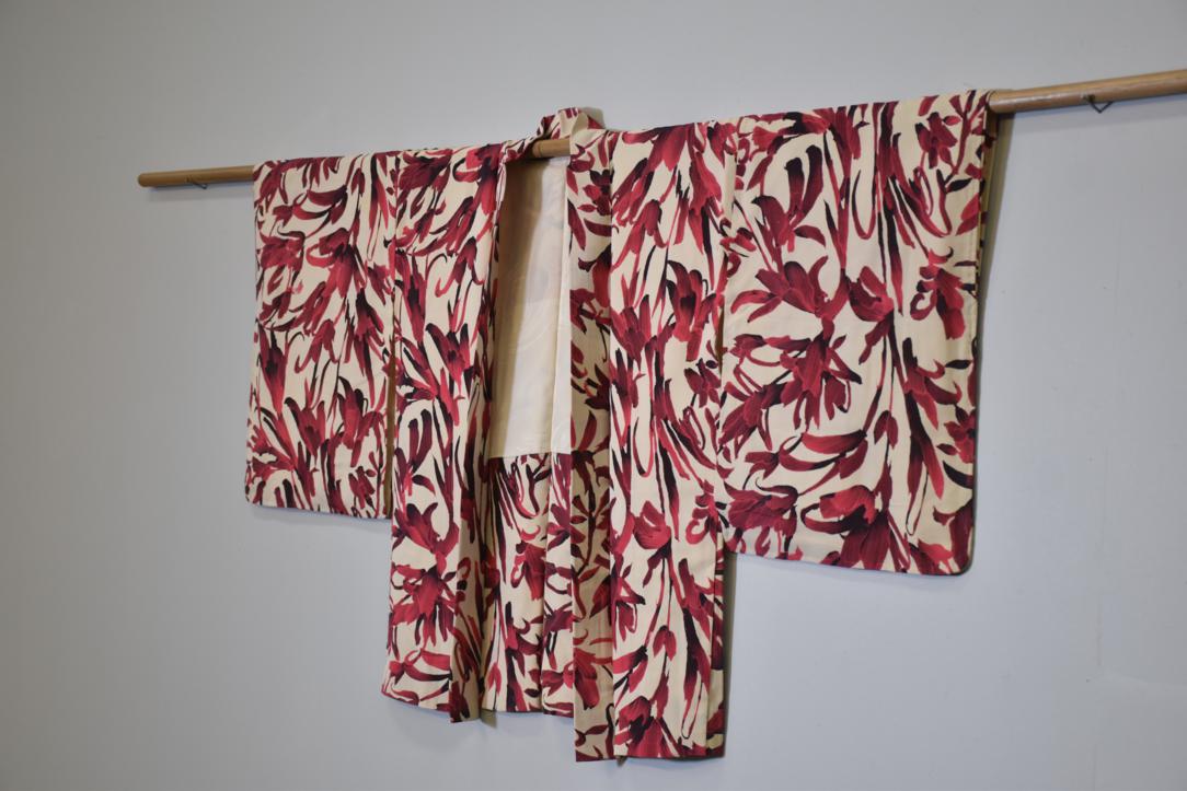 Oriental Lily Japanese Vintage Silk Haori Jacket - Image 5