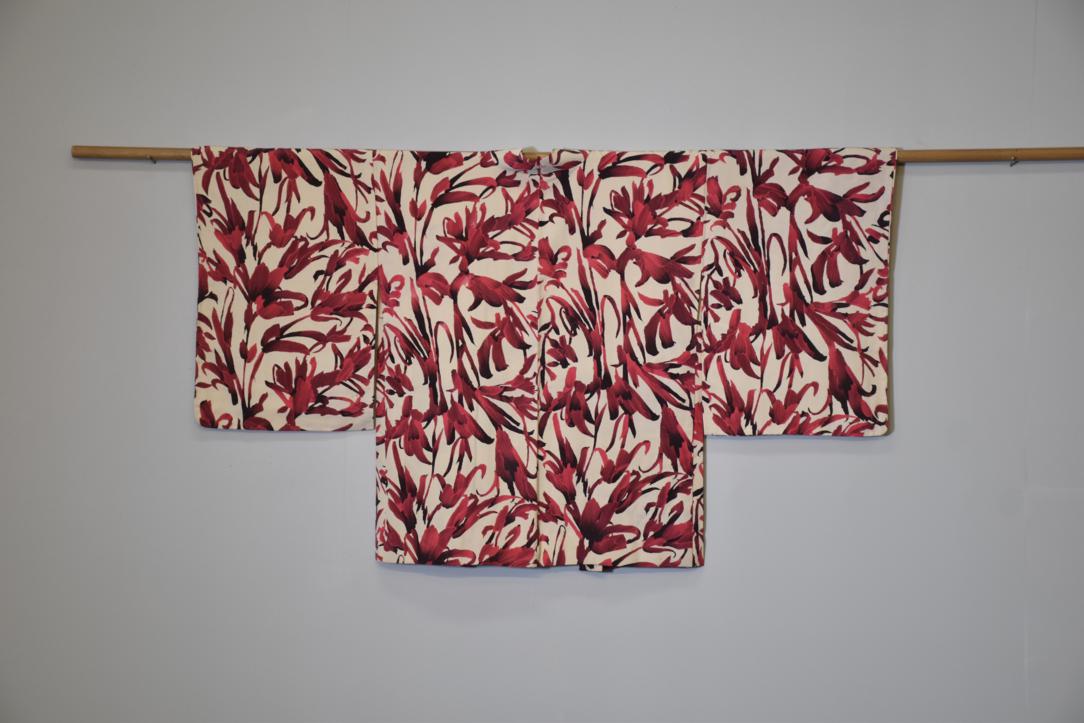 Oriental Lily Japanese Vintage Silk Haori Jacket - Image 6