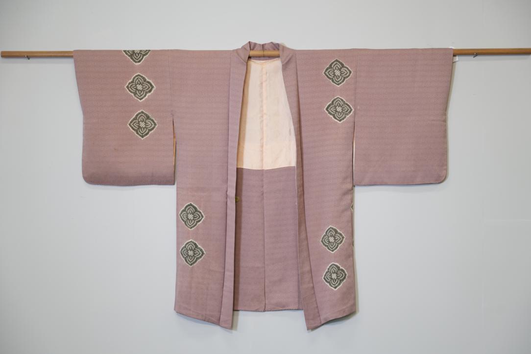 Jacquard Silk Shibori Vintage Haori Jacket