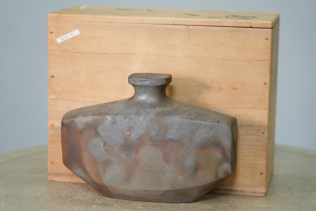 Japanese Bizen Pottery Vase with a Box Width:215mm - Image 3