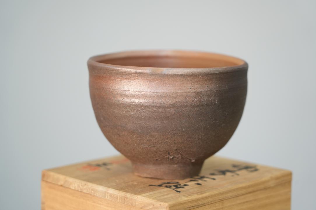 Bizen Chawan Tea Bowl in a Wooden box Width:135mm