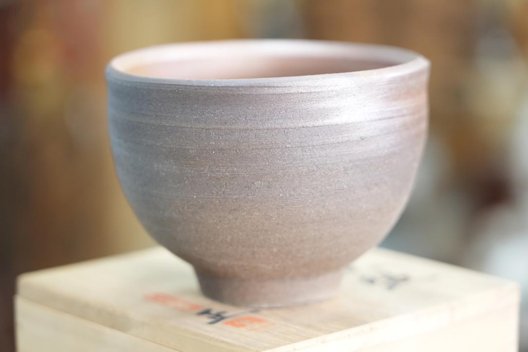 Bizen Chawan Tea Bowl in a Wooden box Width:135mm - Image 6