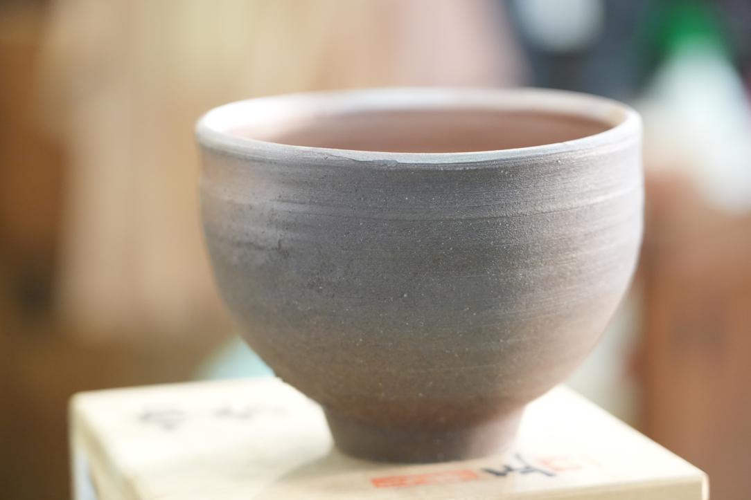Bizen Chawan Tea Bowl in a Wooden box Width:135mm - Image 5