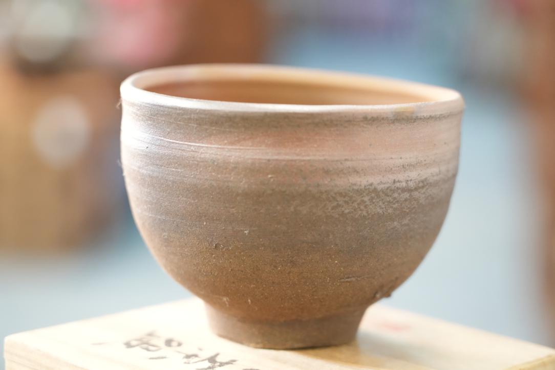 Bizen Chawan Tea Bowl in a Wooden box Width:135mm - Image 4