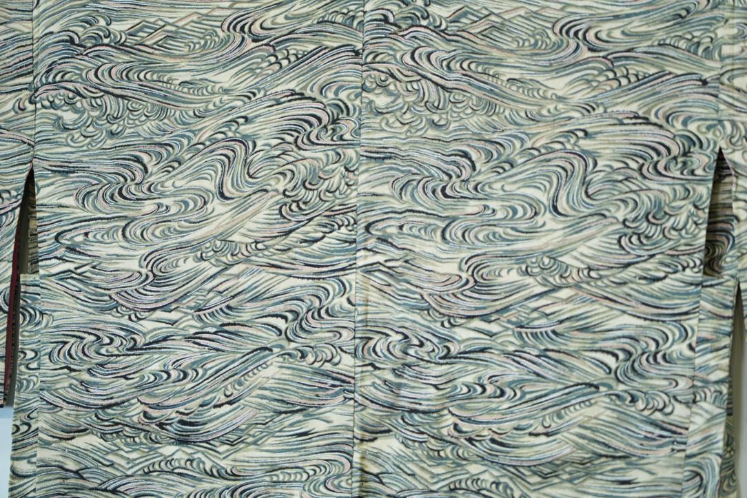 Green Ocean Swirls Japanese Haori Jacket - Image 8