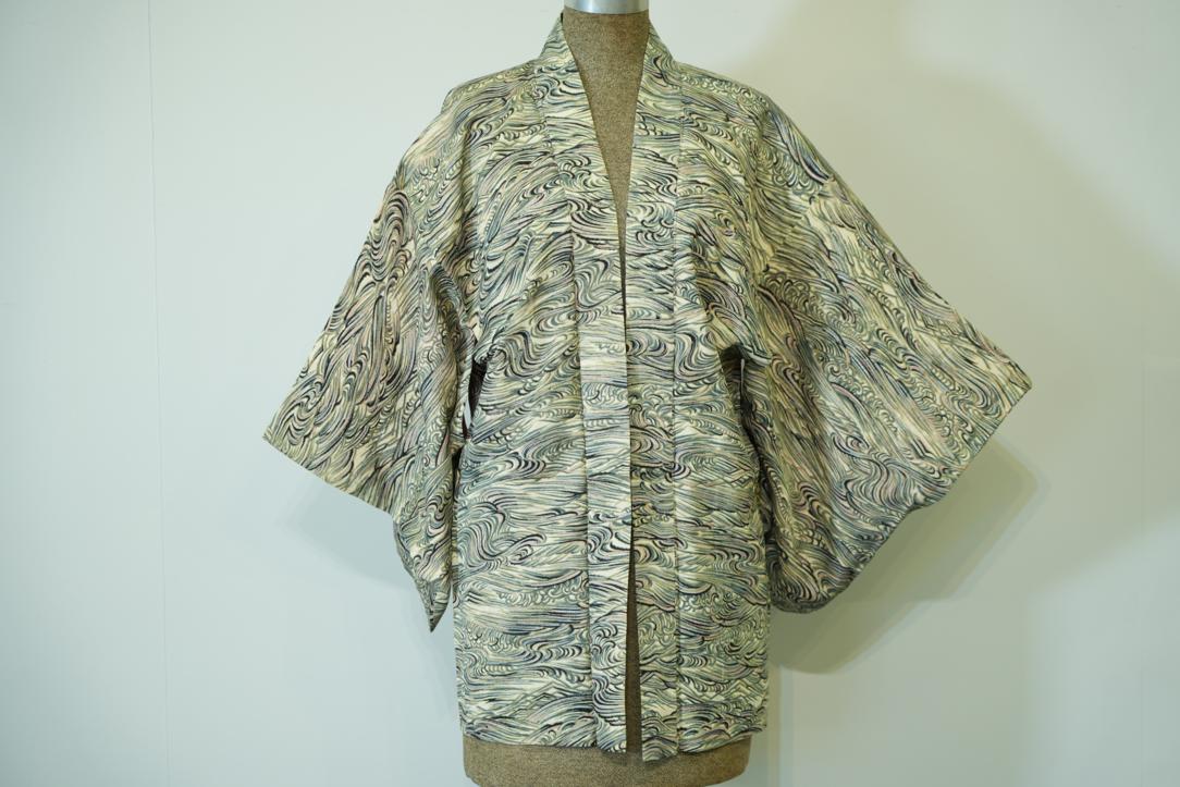 Green Ocean Swirls Japanese Haori Jacket - Image 5