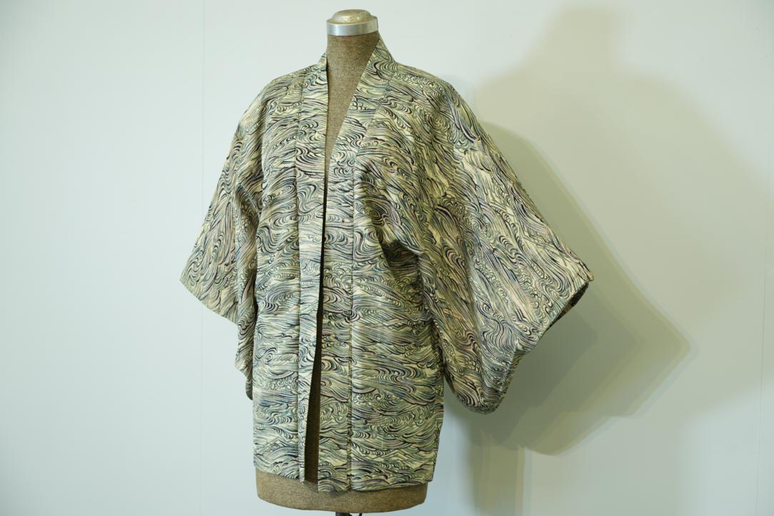 Green Ocean Swirls Japanese Haori Jacket - Image 7