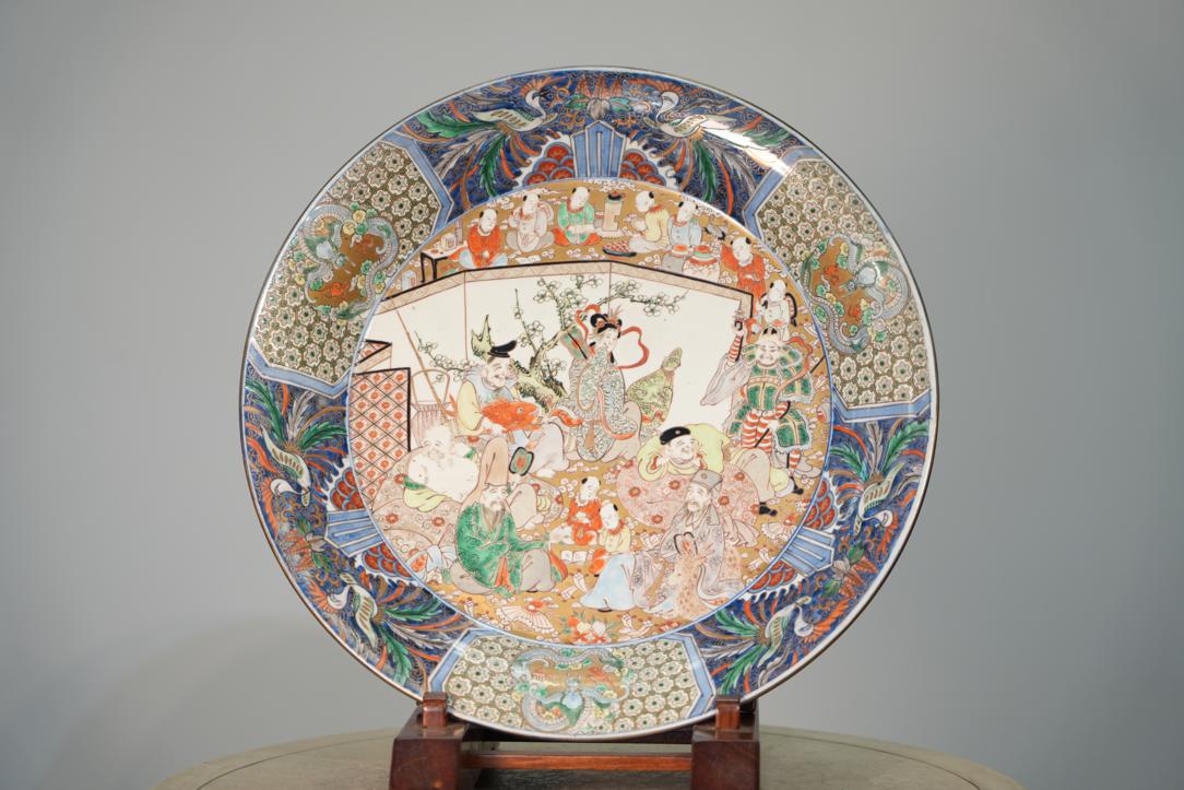 Japanese Imari Ware Porcelain Plate Width:467mm