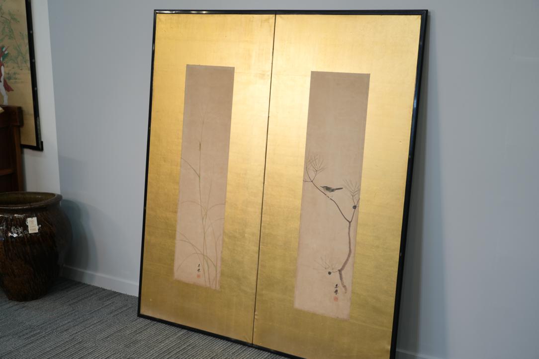 Japanese Antique 2 panel screen