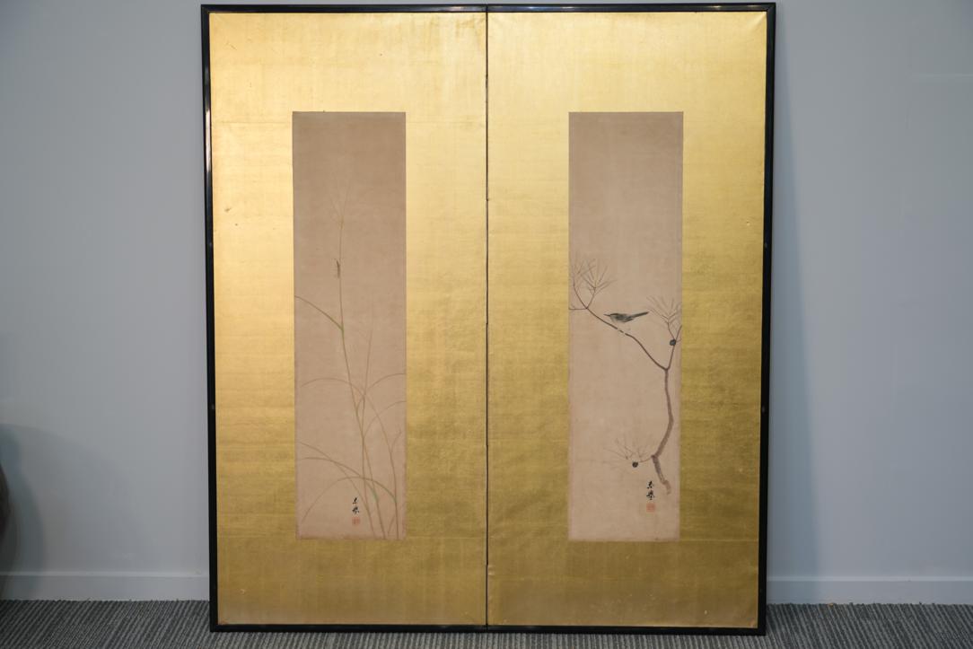 Japanese Antique 2 panel screen