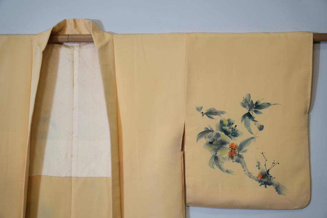 Whipped Butter Yellow Vintage Silk Haori Jacket - Image 9