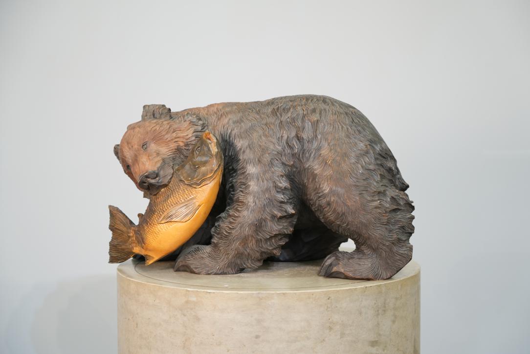Carved Wooden Hokkaido Bear Width:640mm