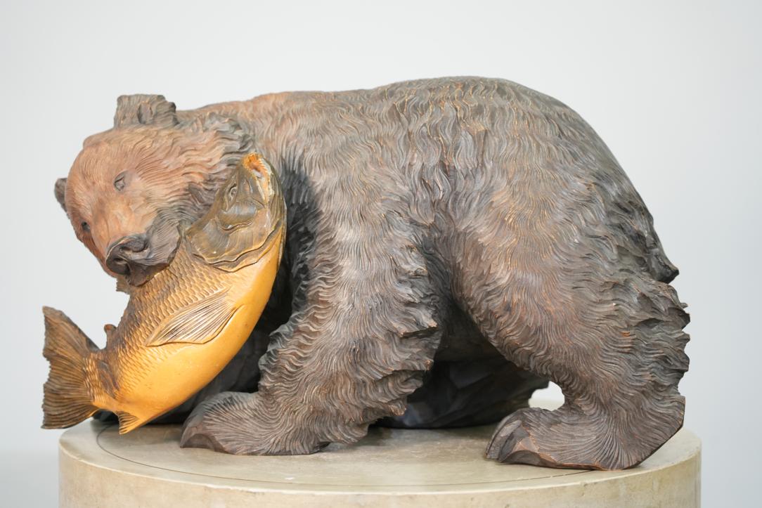 Carved Wooden Hokkaido Bear Width:640mm - Image 9