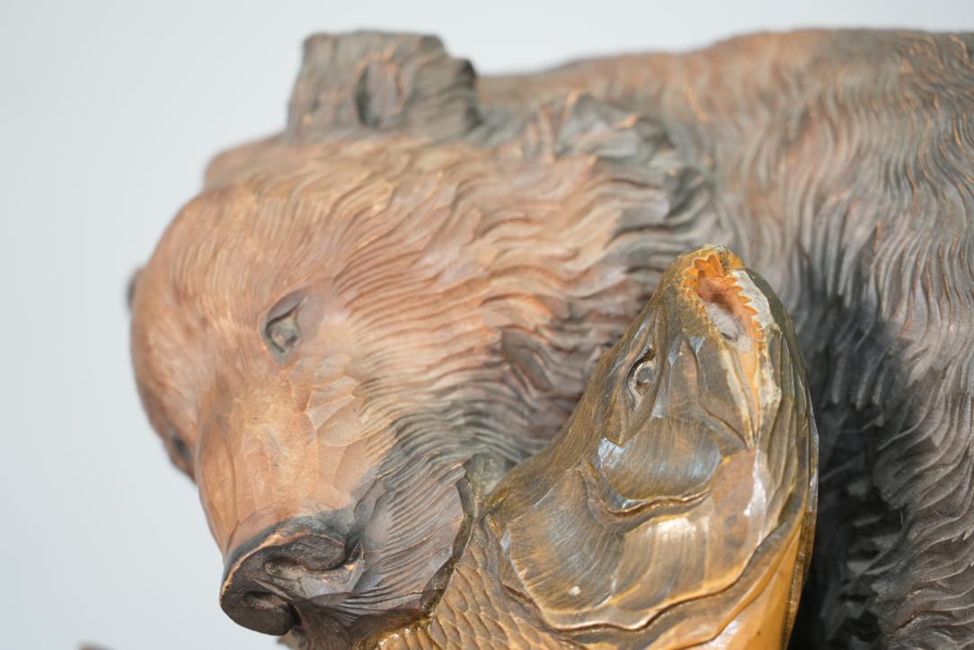 Carved Wooden Hokkaido Bear Width:640mm - Image 2