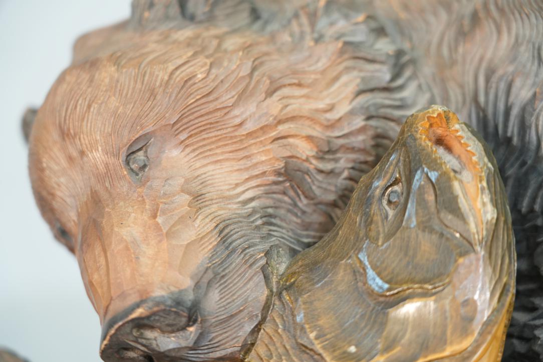 Carved Wooden Hokkaido Bear Width:640mm - Image 6
