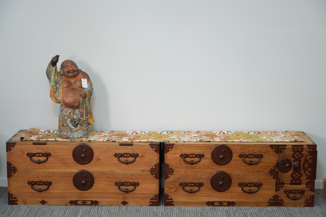 Japanese 2 section clothing chest