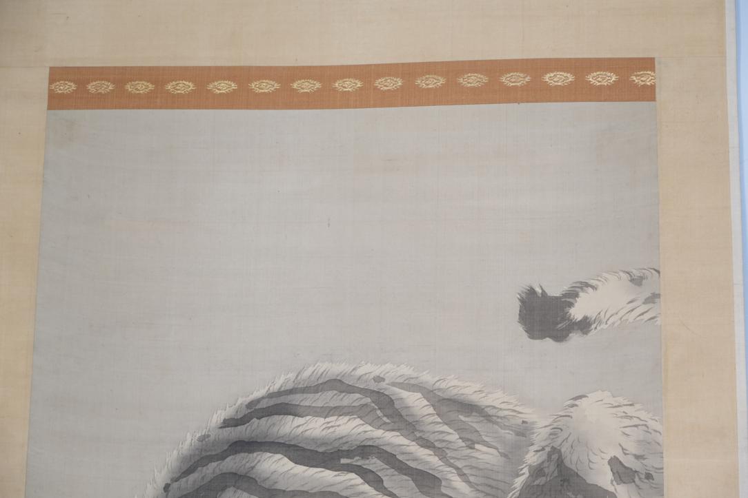 Kishi Ganku Tiger Painting Scroll Width:645mm - Image 5