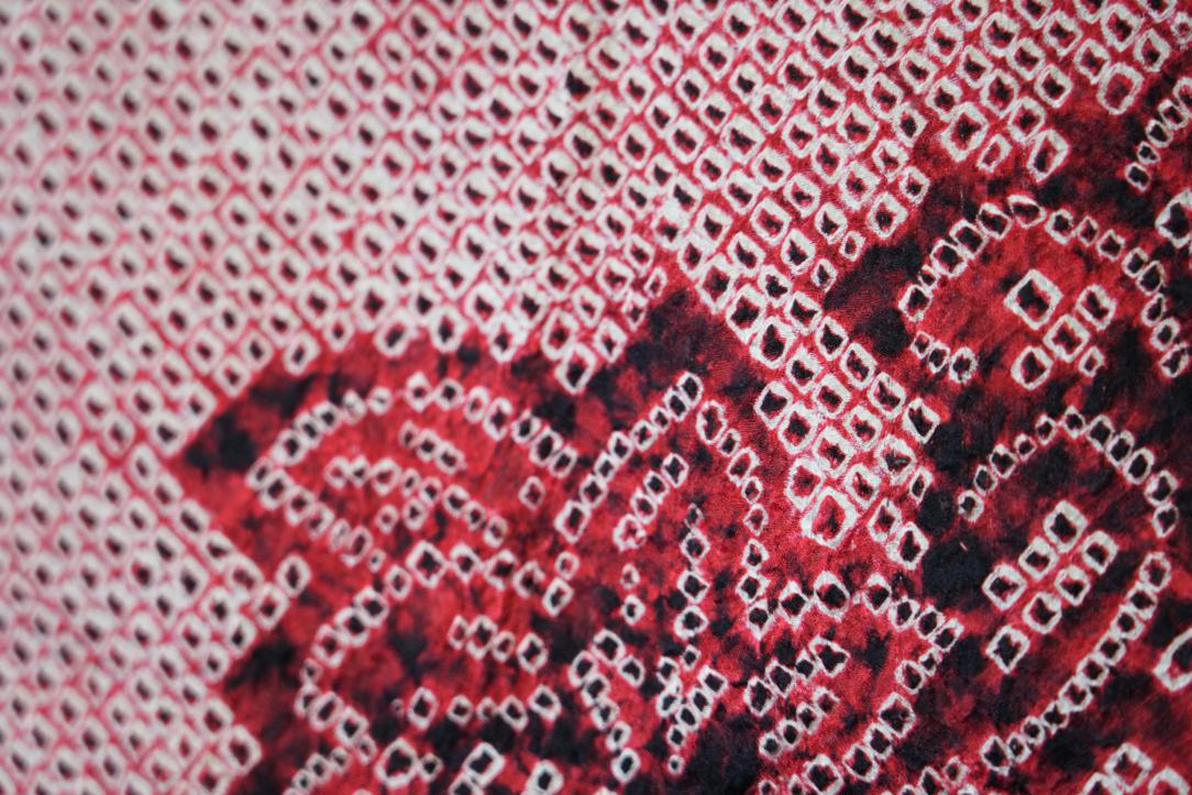 Red Shibori Japanese Haori Jacket - Image 6