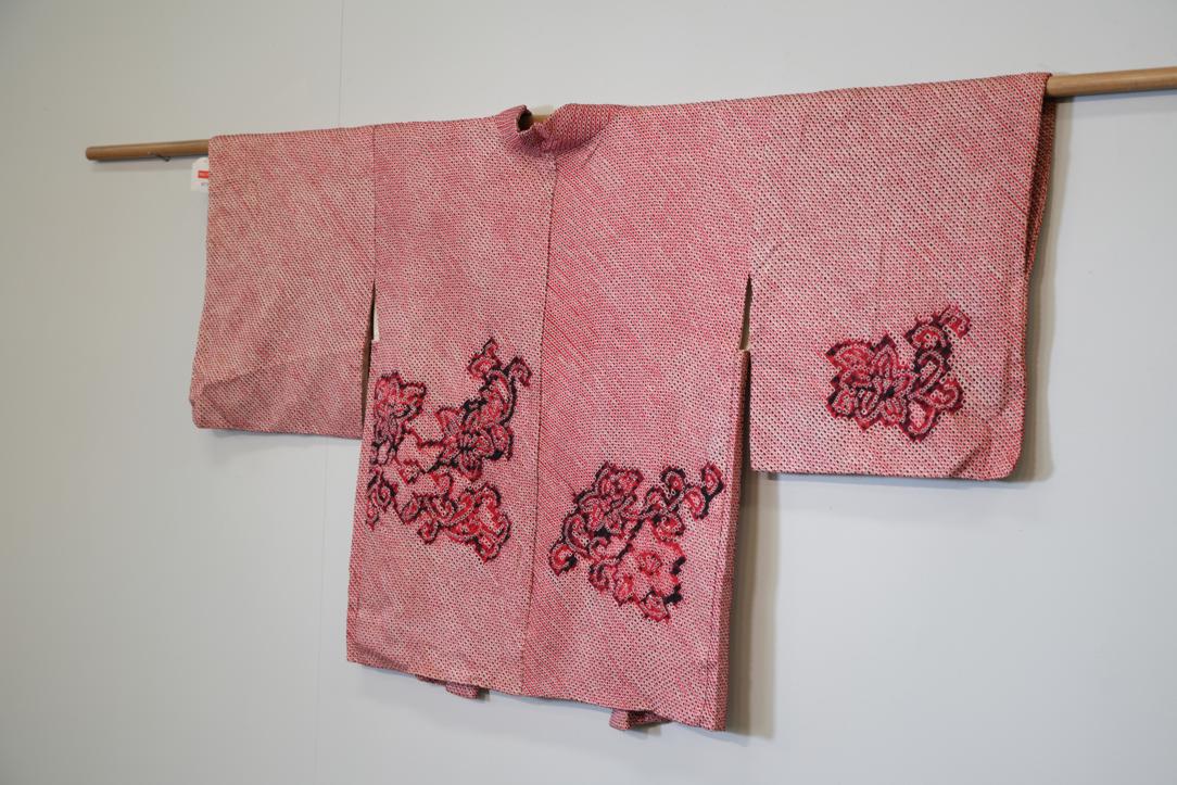 Red Shibori Japanese Haori Jacket - Image 5