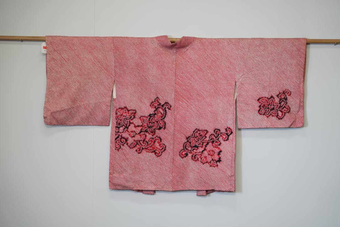Red Shibori Japanese Haori Jacket