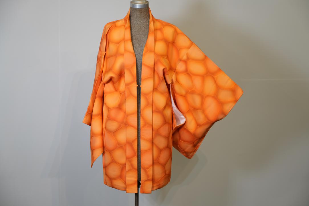 Mandarine Silk Japanese Haori Jacket - Image 3