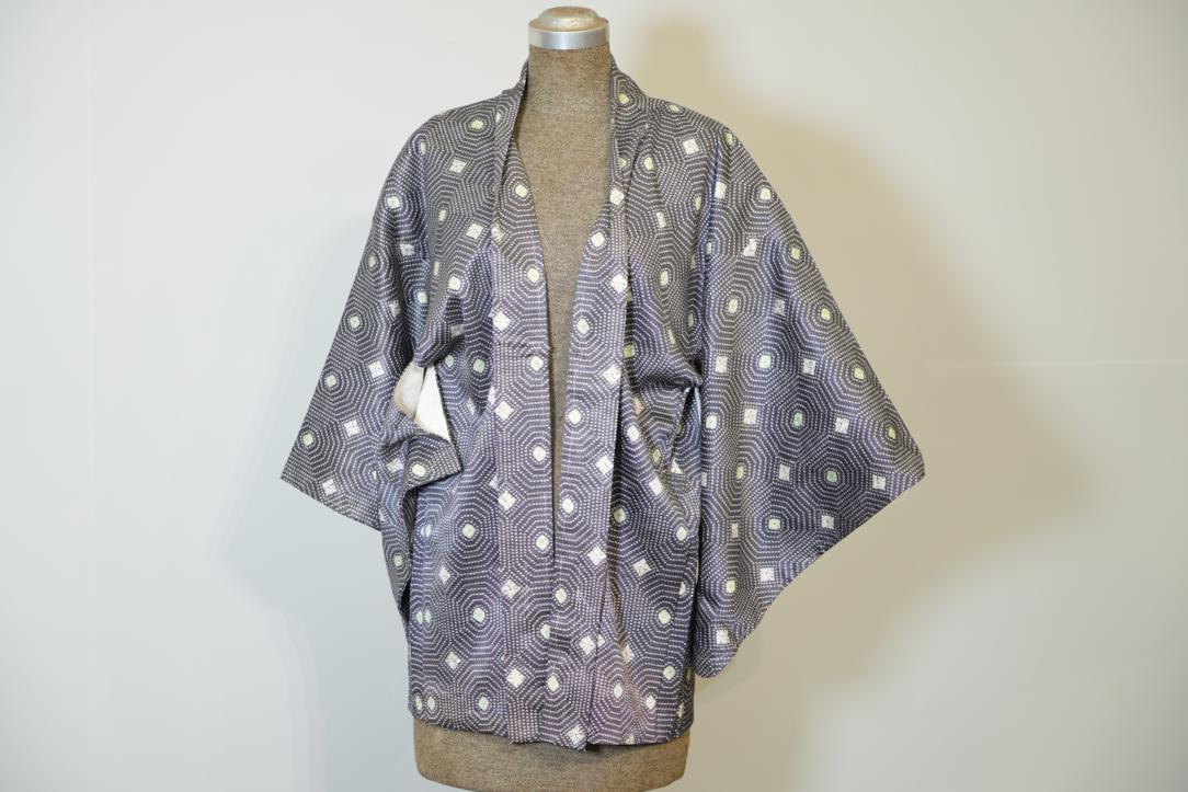 Illusion Design Silk Japanese Haori Jacket - Image 3