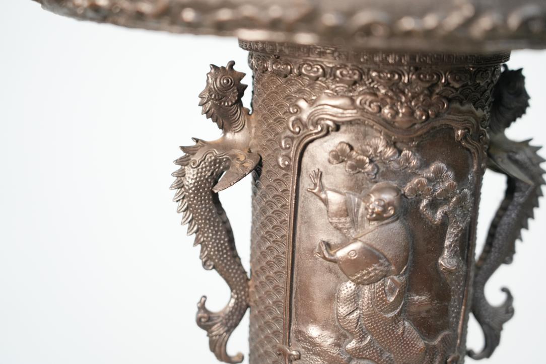 Japanese Bronze Usubata Vase Width:295mm - Image 2