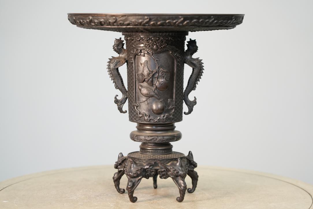 Japanese Bronze Usubata Vase Width:295mm