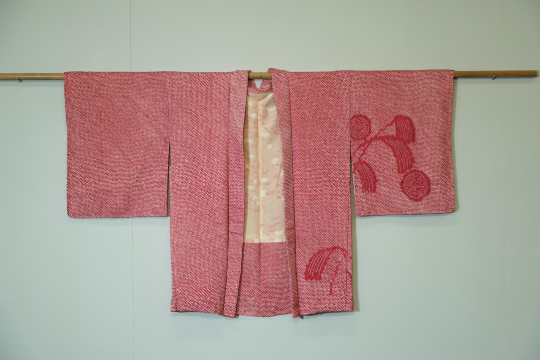 Red Shibori Japanese Haori Jacket - Image 5