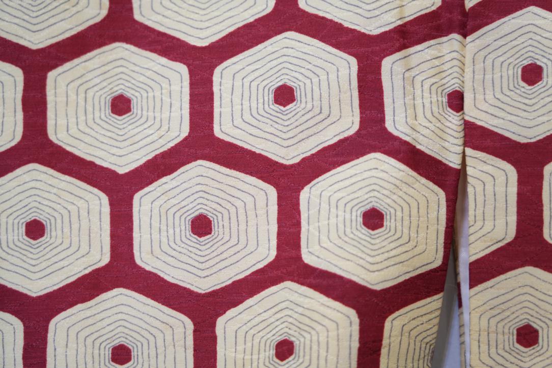 Geometric Silk Japanese Haori Jacket - Image 2