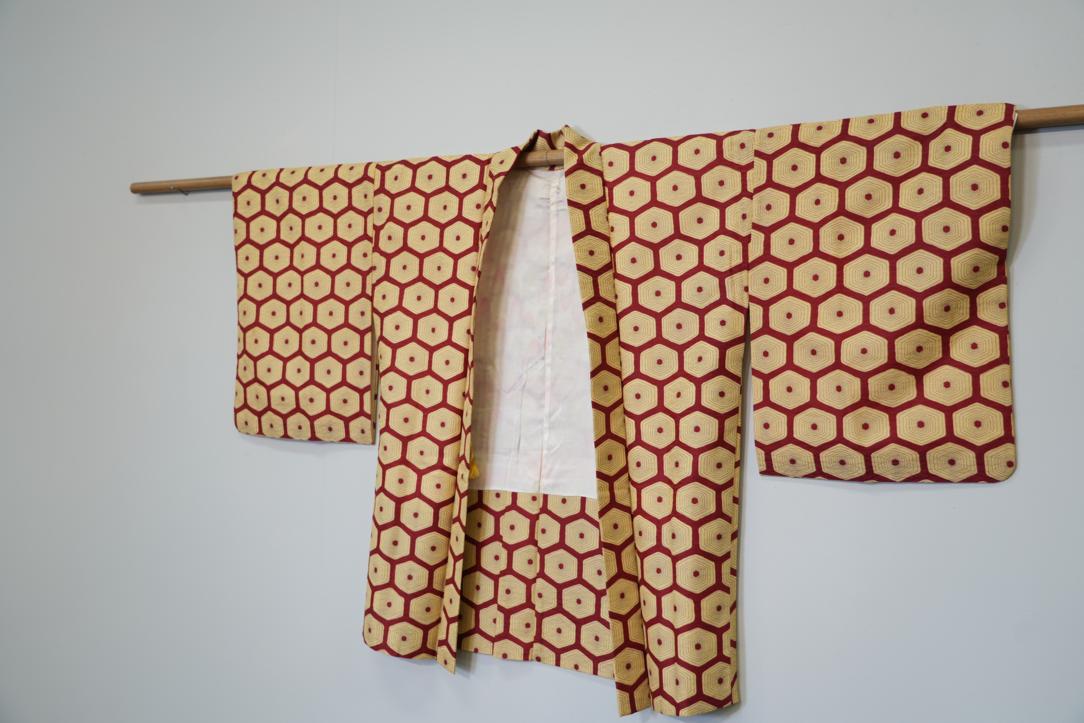Geometric Silk Japanese Haori Jacket - Image 6