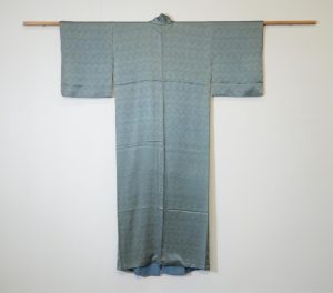 Jacquard Teal Vintage Japanese Silk Kimono