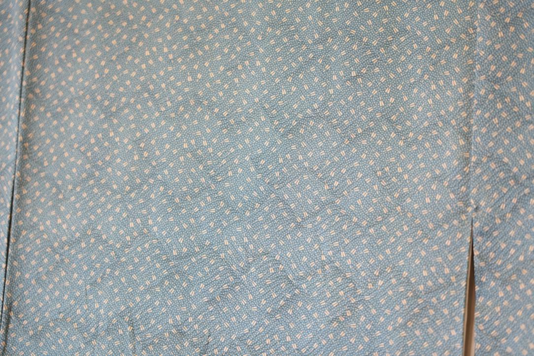 Jacquard Teal Vintage Japanese Silk Kimono - Image 7
