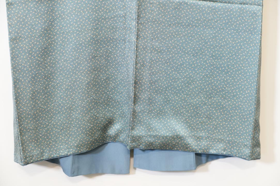 Jacquard Teal Vintage Japanese Silk Kimono - Image 6