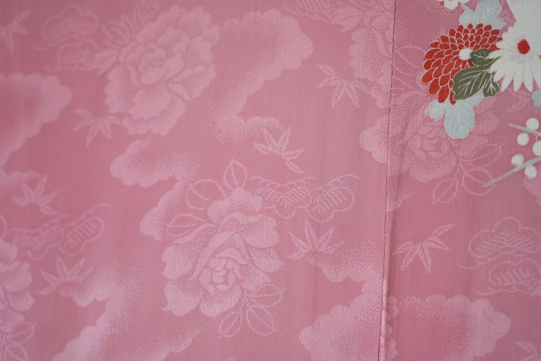 Fans and Flowers Pink Jacquard Japanese Silk Kimono - Image 12