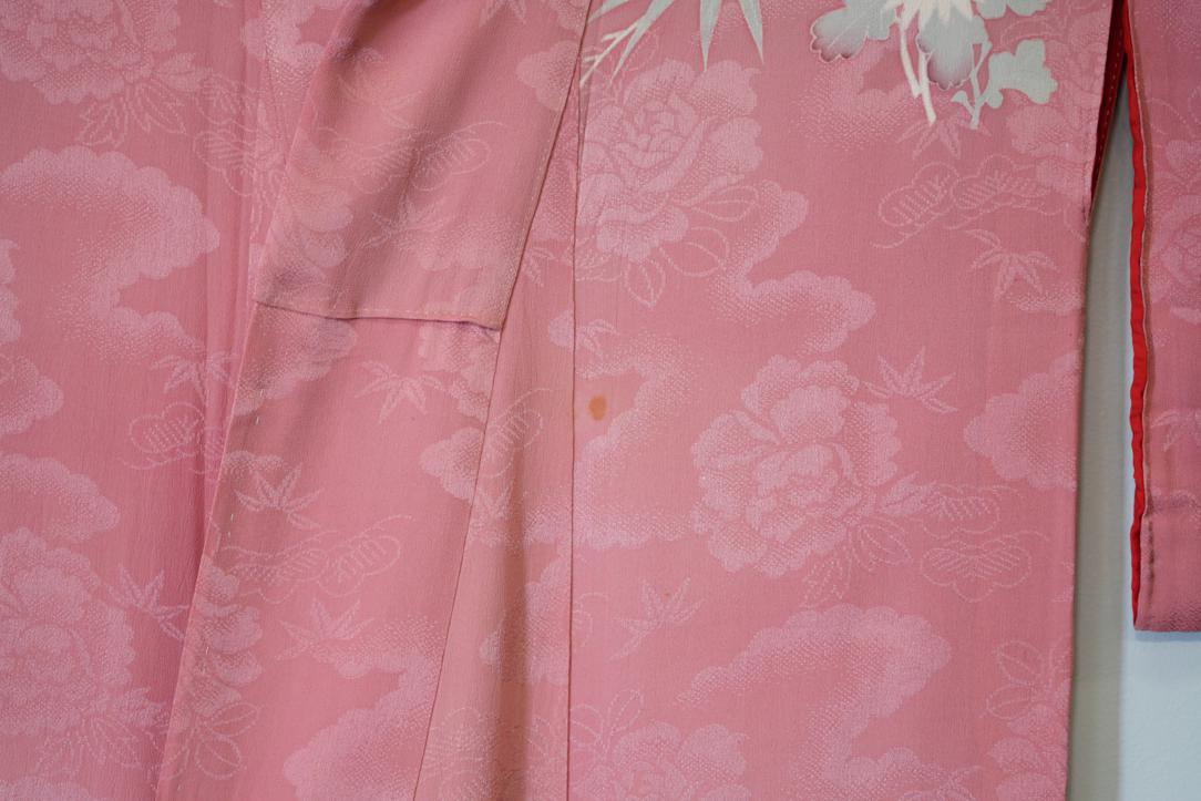 Fans and Flowers Pink Jacquard Japanese Silk Kimono - Image 10