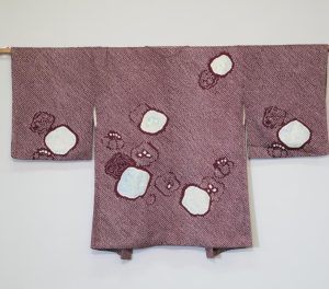 Burgundy Red Vintage Japanese Shibori Haori Jacket