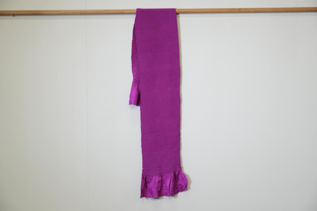 Magenta Pink Shibori Obiage Silk Sash Length:1350mm - Image 4