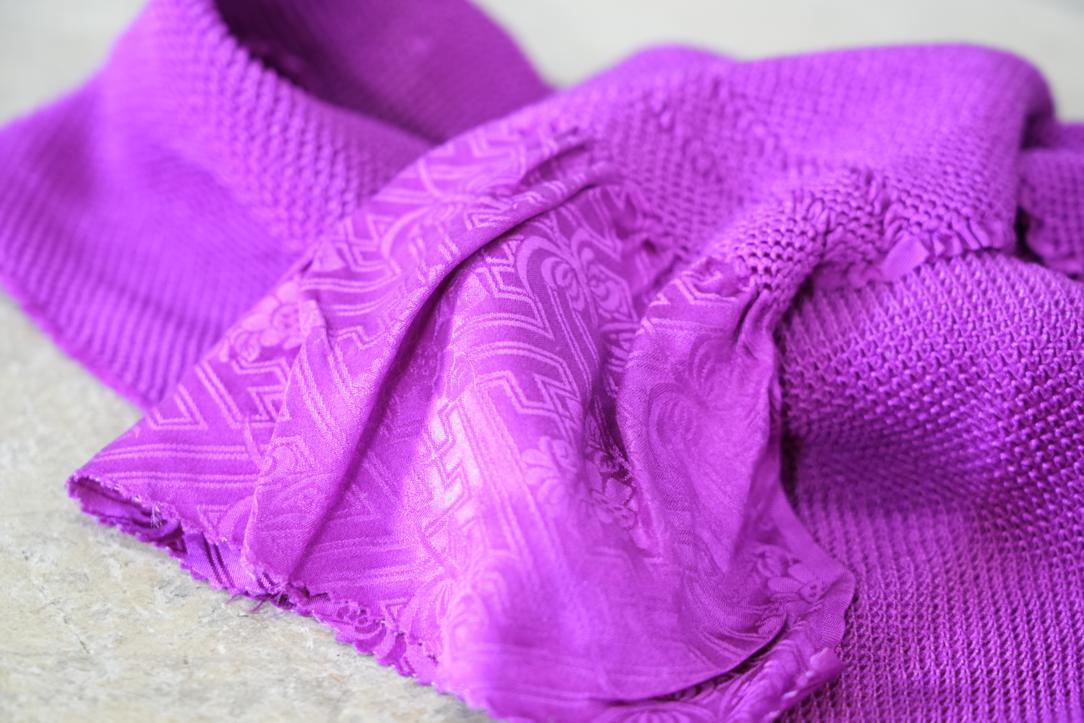 Magenta Pink Shibori Obiage Silk Sash Length:1350mm - Image 5
