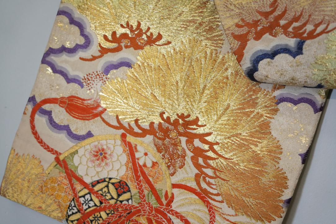 Japanese Vintage Silk Obi Sash Width:4000mm Circa:1930's - Image 2