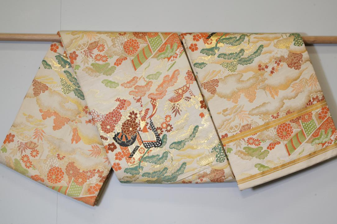 Japanese Vintage Silk Obi Sash Width:4000mm Circa:1930's - Image 5