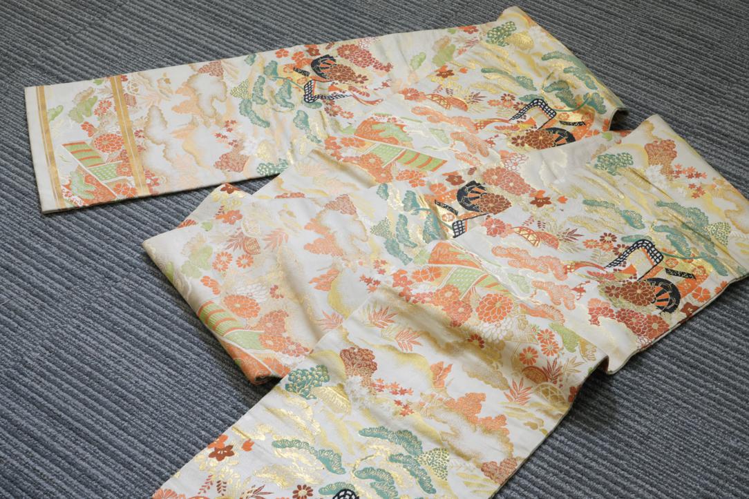 Japanese Vintage Silk Obi Sash Width:4000mm Circa:1930's - Image 3