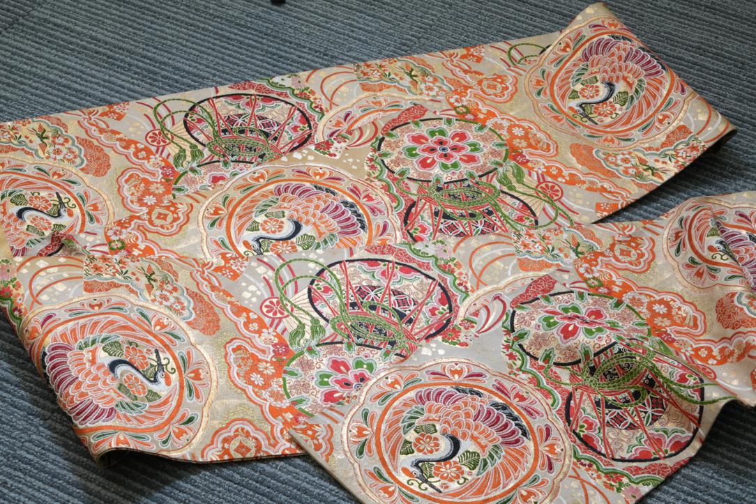 Japanese Vintage Silk Obi Sash Width:4000mm Circa:1930's - Image 4
