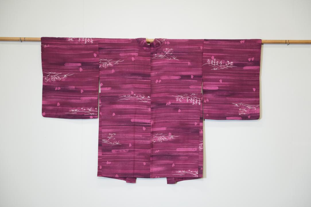 Pink and Crimson Vintage Japanese Haori Jacket