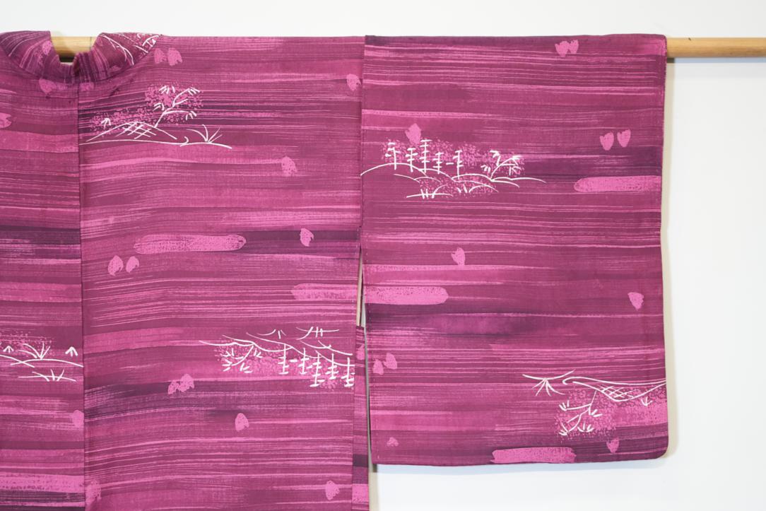 Pink and Crimson Vintage Japanese Haori Jacket - Image 2