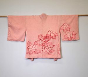 Pink and Red Shibori Silk Vintage Haori Jacket